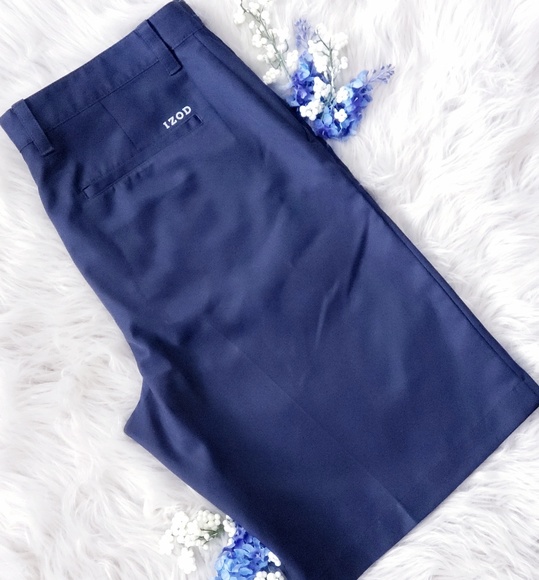 Izod Front Flat Navy Golf Shorts Sz 34 - Picture 4 of 5